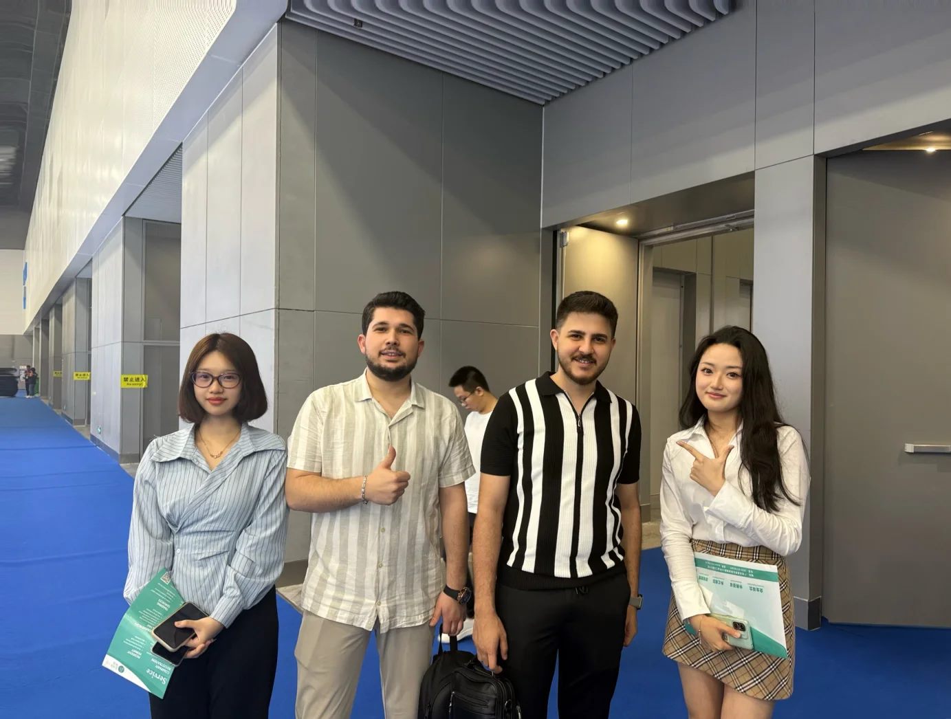 Overseas clients visiting a furniture exhibition in China with the ZOMO team