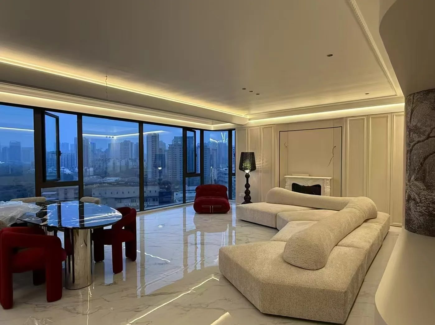Completed living room with sourced furniture after delivery